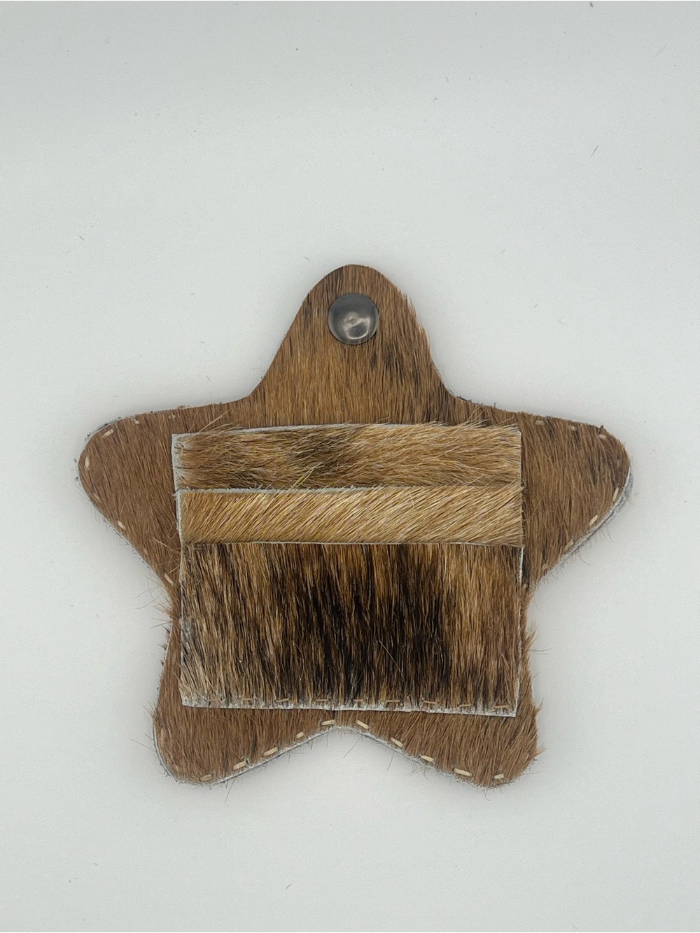 Handcrafted Brown Cowhide Star Wallet